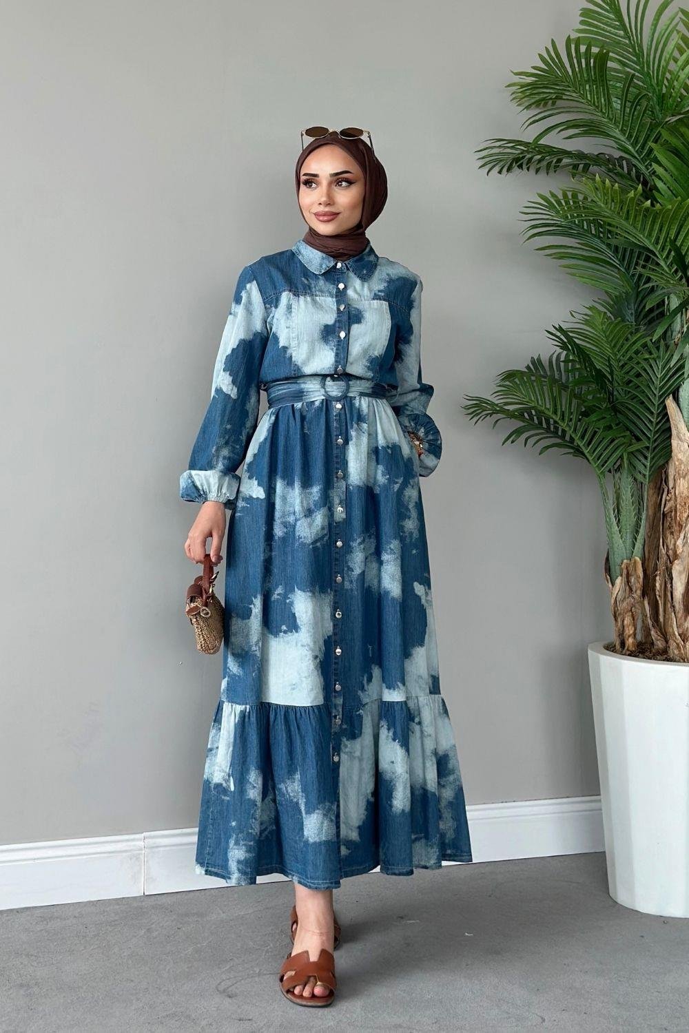 Diana Kot Elbise Mavi 48880 