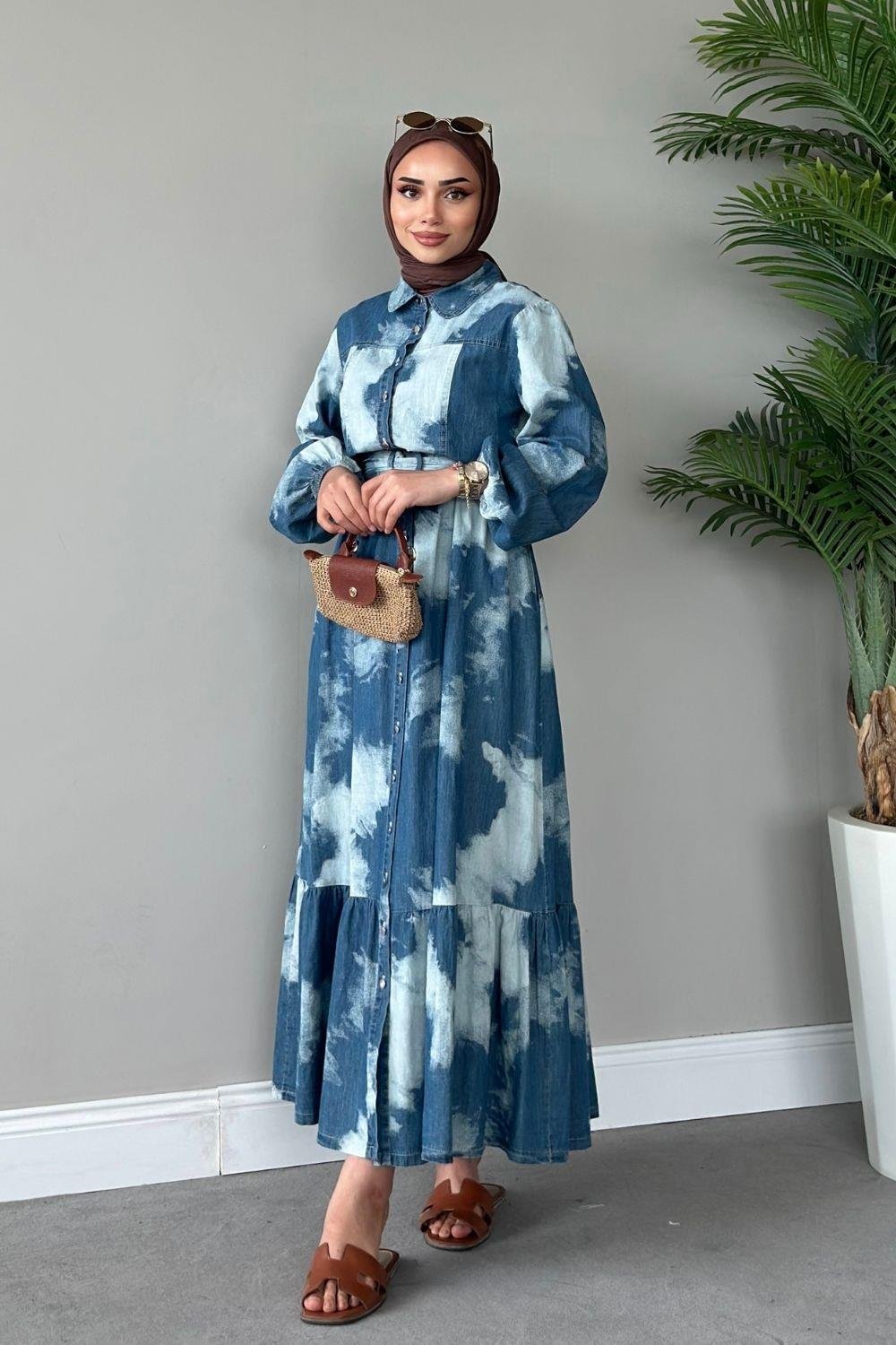 Diana Kot Elbise Mavi 48880 