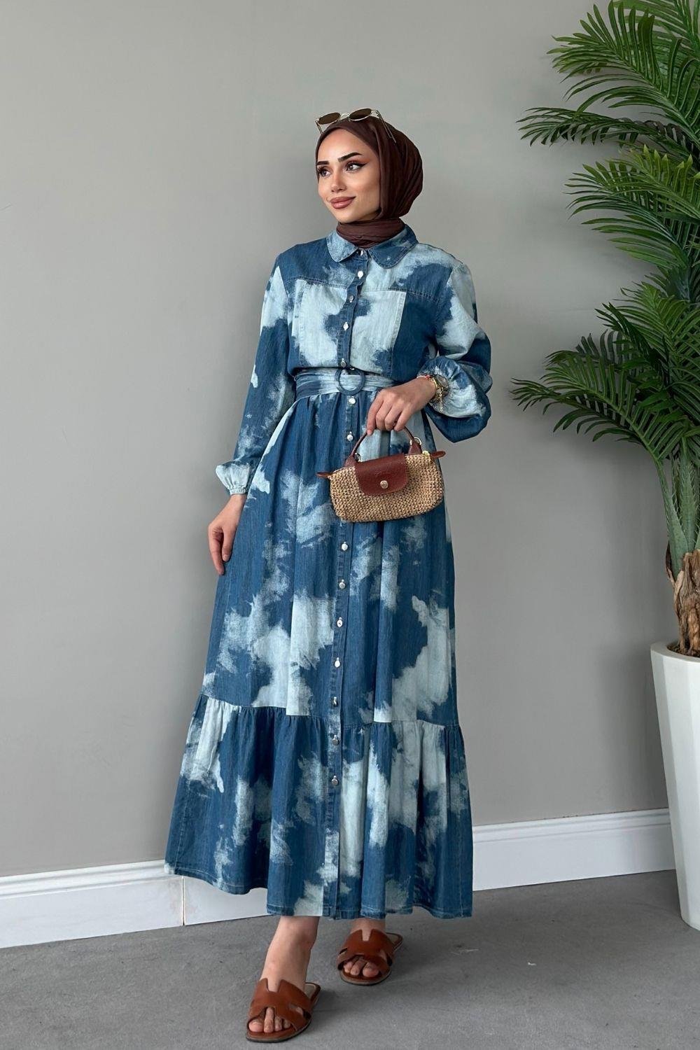 Diana Kot Elbise Mavi 48880 