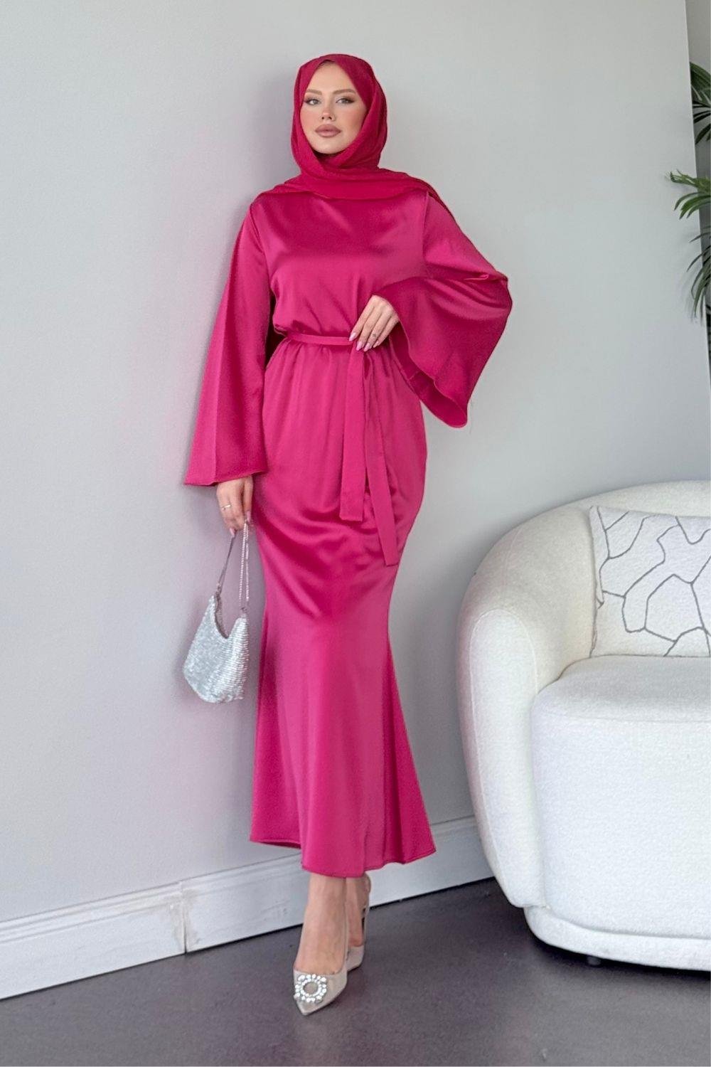 Bear Saten Abiye Fuşya 4901 