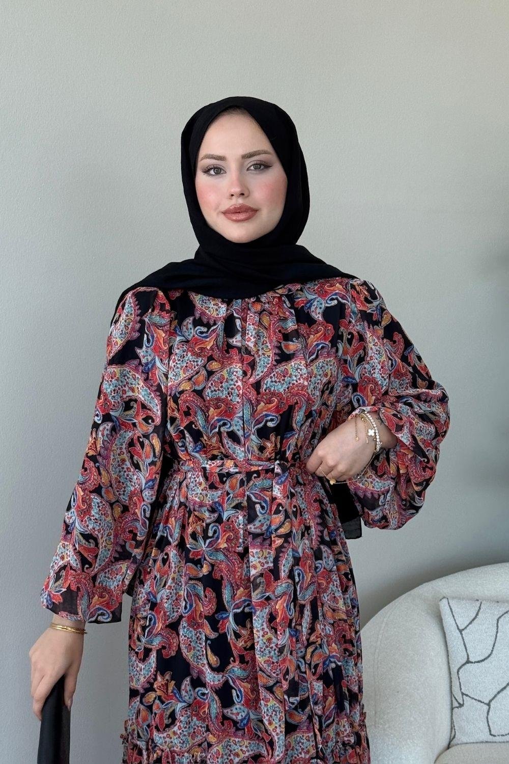Selin Elbise Siyah 4912 