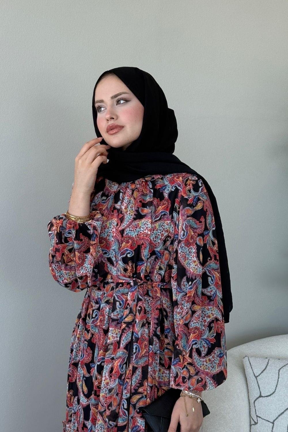 Selin Elbise Siyah 4912 