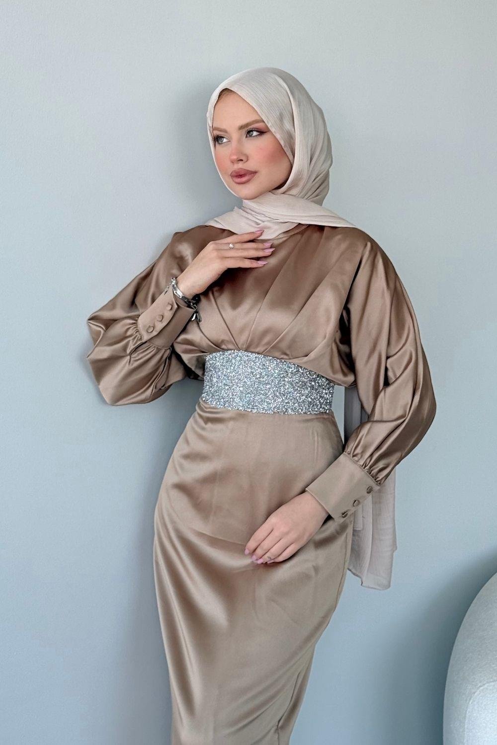 Bade Saten Abiye Gold 4930 