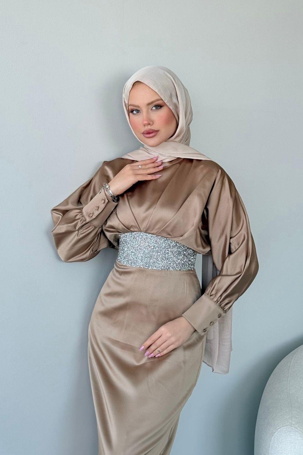 Bade Saten Abiye Gold 4930 