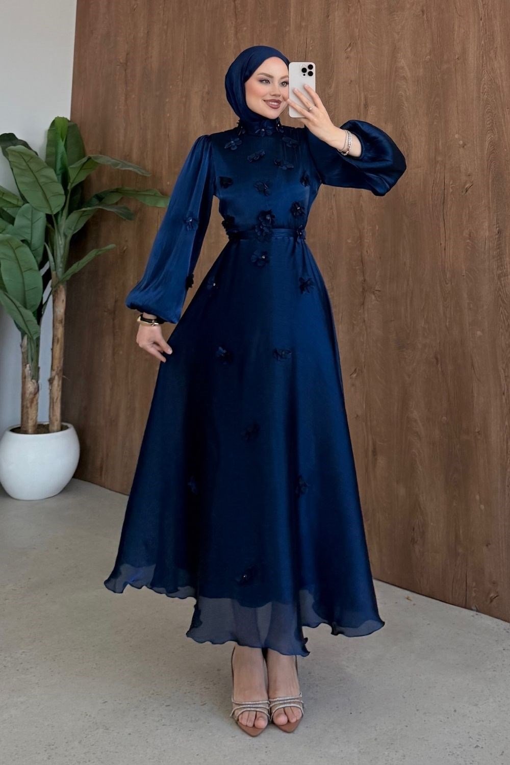 Flower Abiye Lacivert 4962 