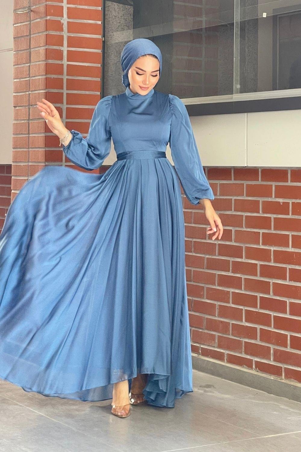 Kuyruklu Jan Jan Abiye İndigo 5023 