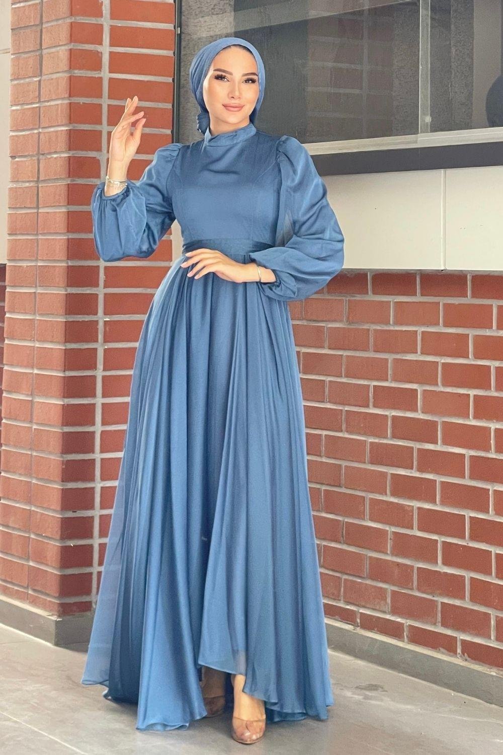 Kuyruklu Jan Jan Abiye İndigo 5023 