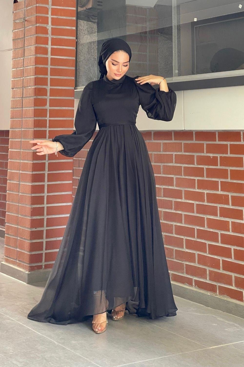 Kuyruklu Jan Jan Abiye Siyah 5023 