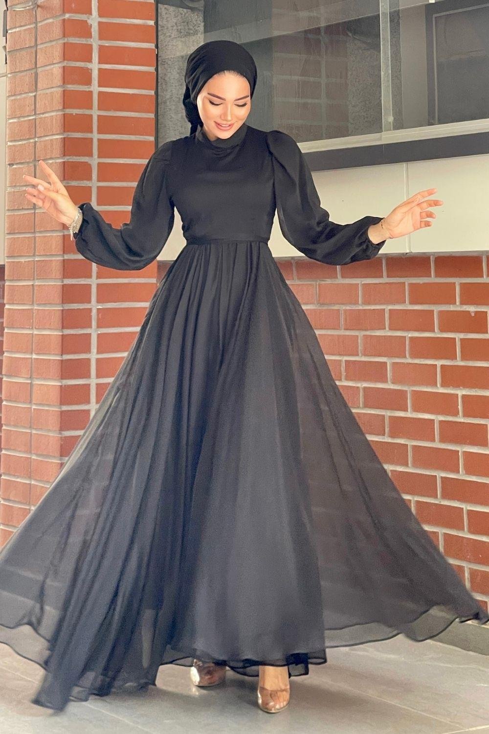 Kuyruklu Jan Jan Abiye Siyah 5023 