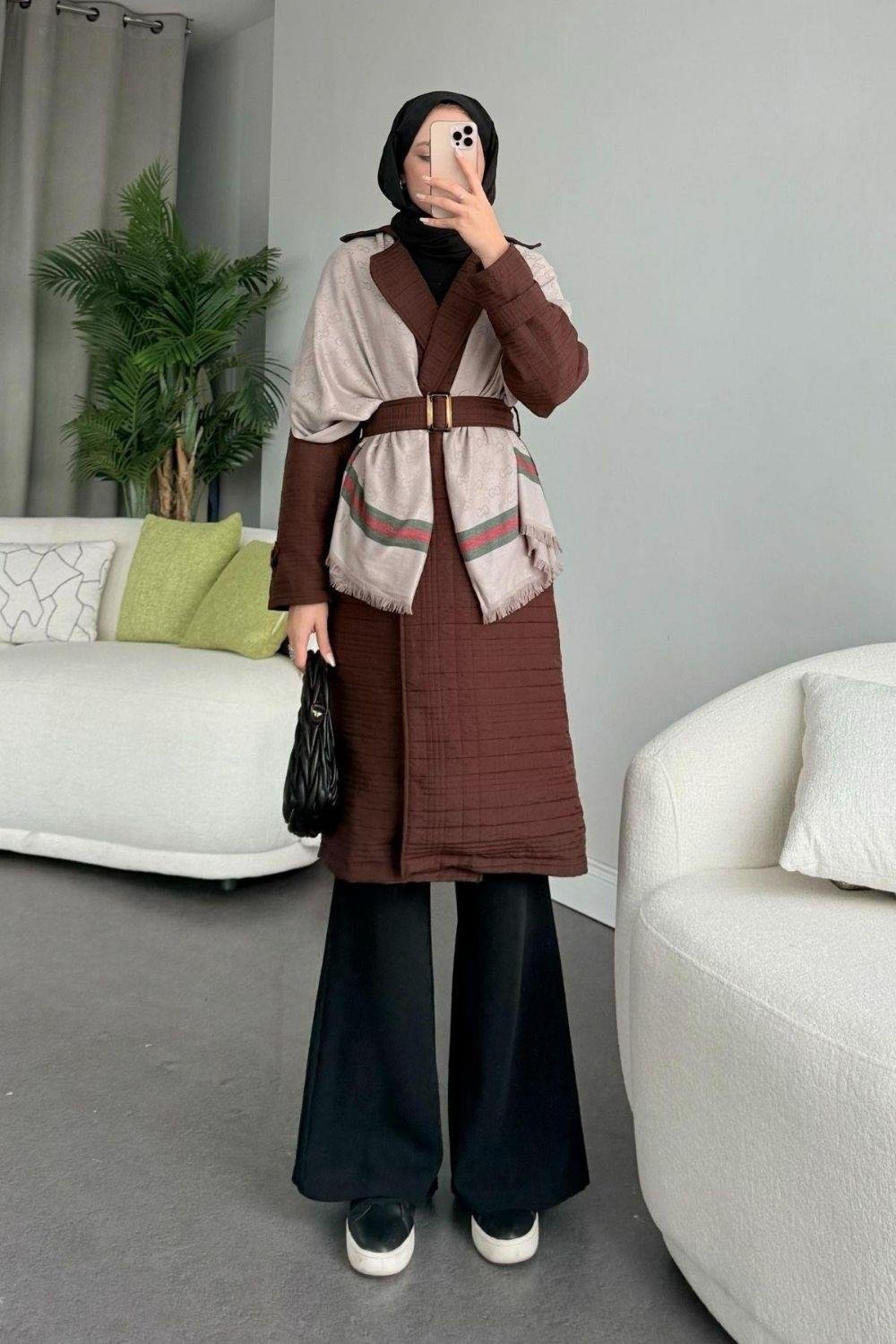 Noure Kapitone Trenç Kahverengi 50250 