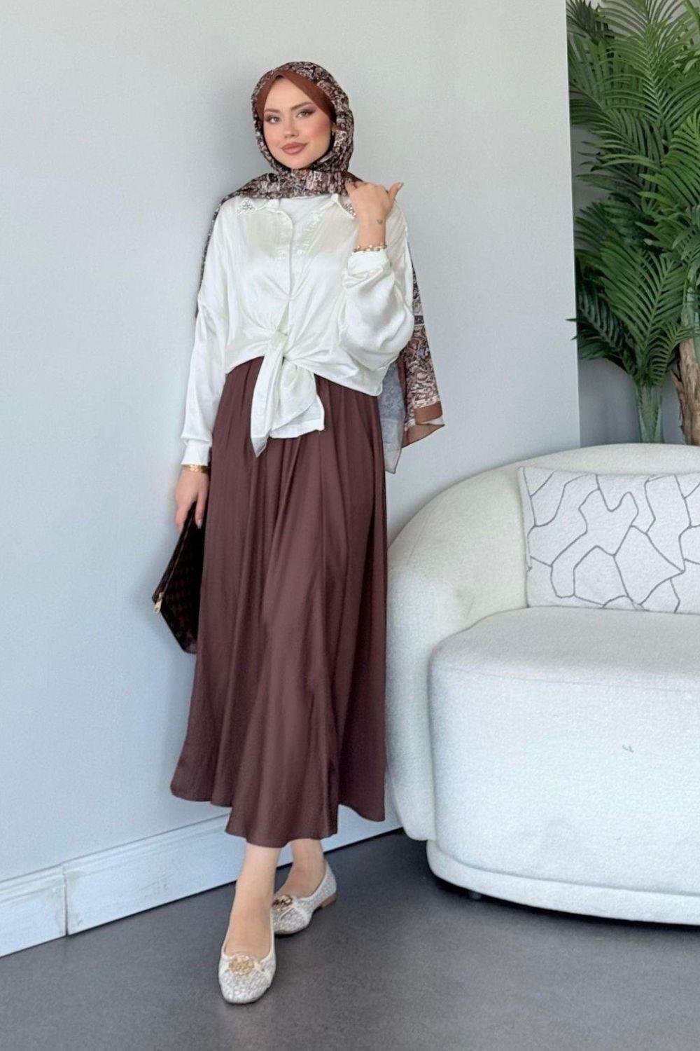 Mevlana Saten Etek Siyah Kahverengi 50400 