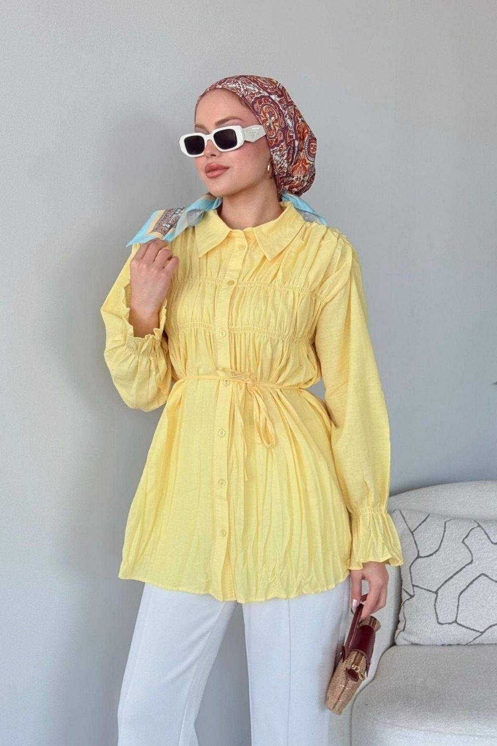 Lotus Piliseli Gömlek Sarı 50600 