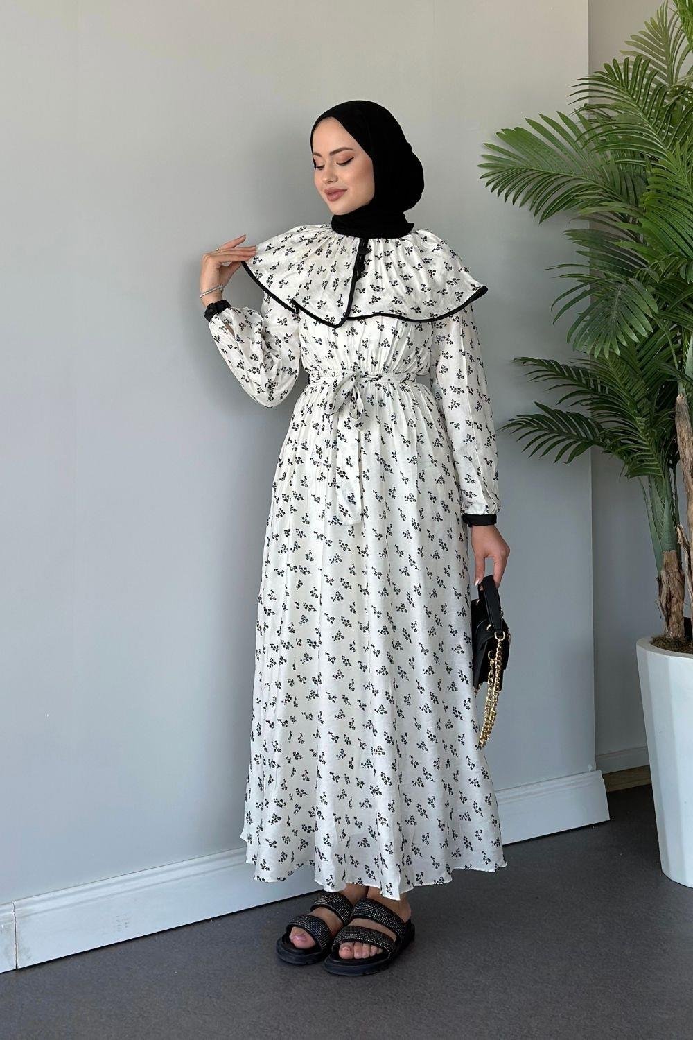 Eftalya Elbise Beyaz 5073 