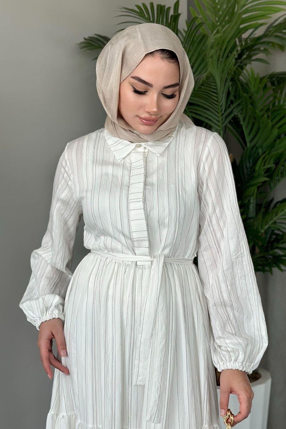 Şila Elbise Beyaz 5097 