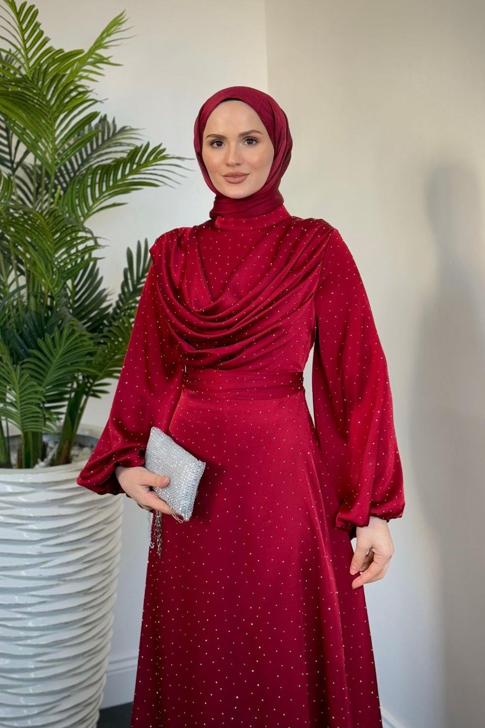 Ayşin Abiye Bordo 5100 