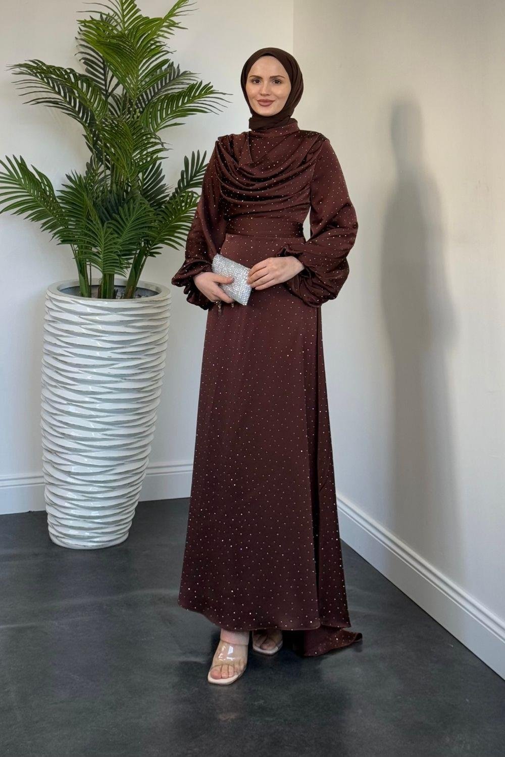 Ayşin Abiye Kahverengi 5100 