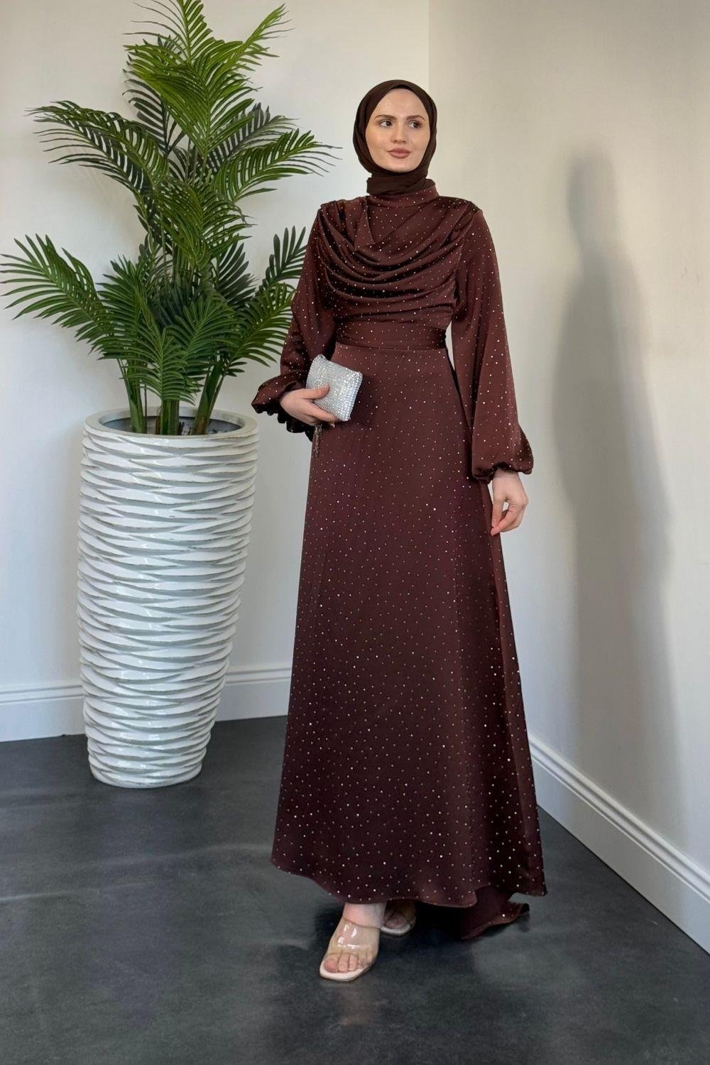 Ayşin Abiye Kahverengi 5100 