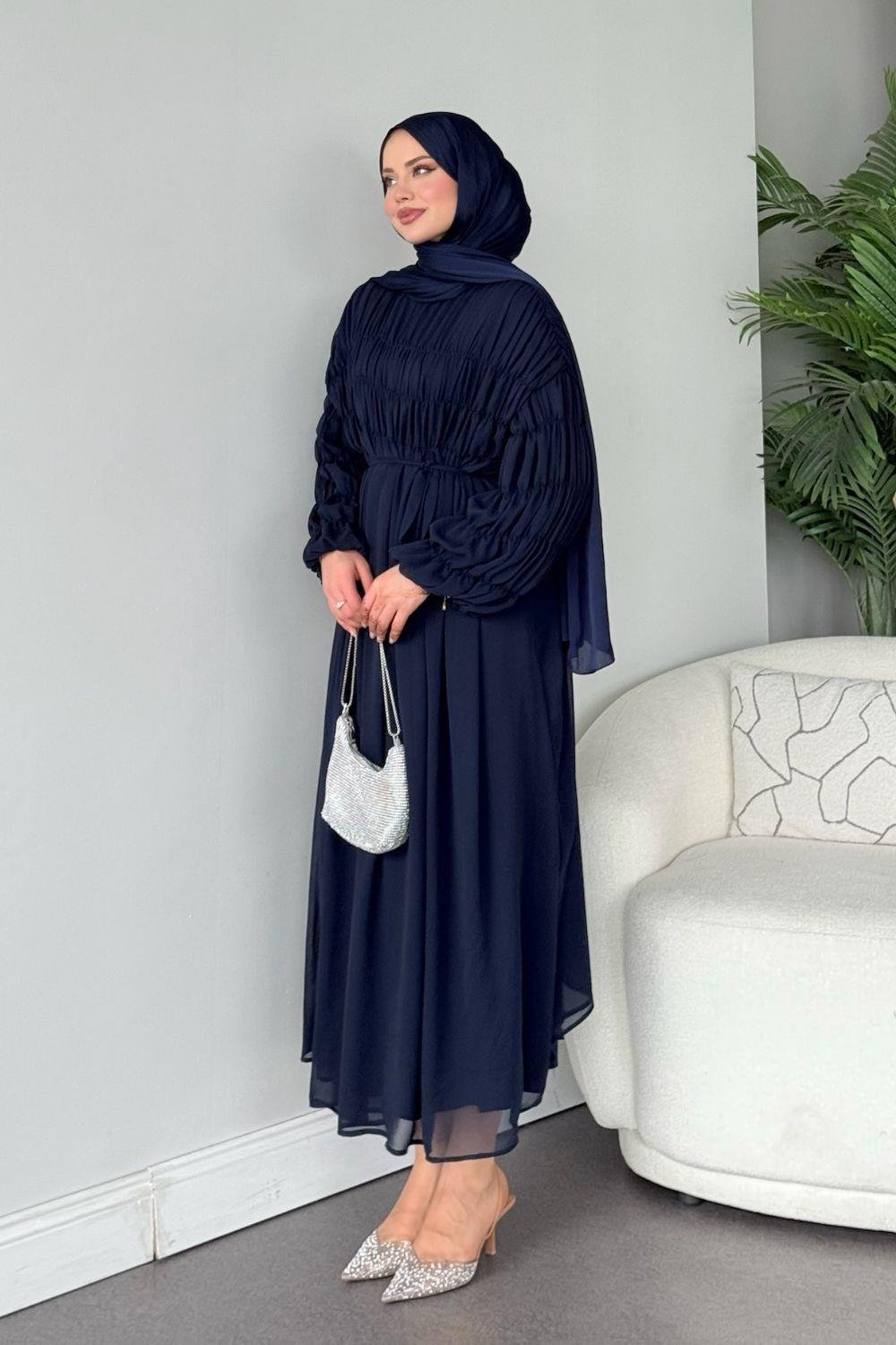 Mişa Şifon Elbise Lacivert 5111 
