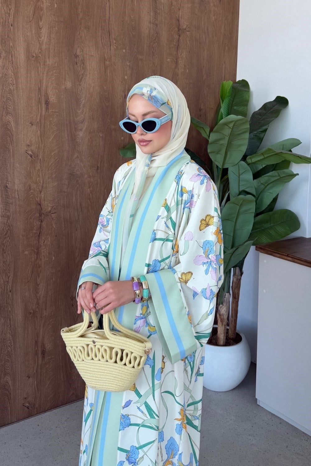 Gülce Şallı Kimono Mint 5203 