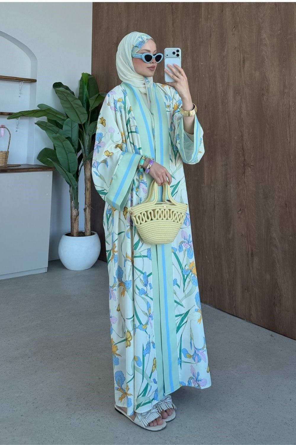 Gülce Şallı Kimono Mint 5203 