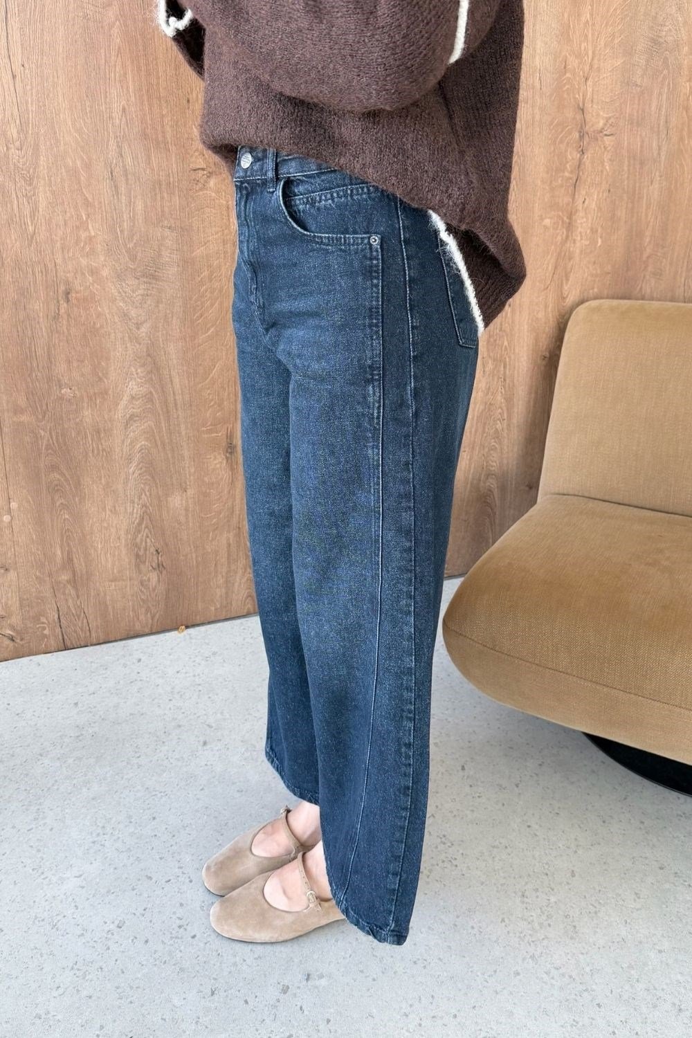 Çift Dikişli Kot Pantolon Lacivert 545 