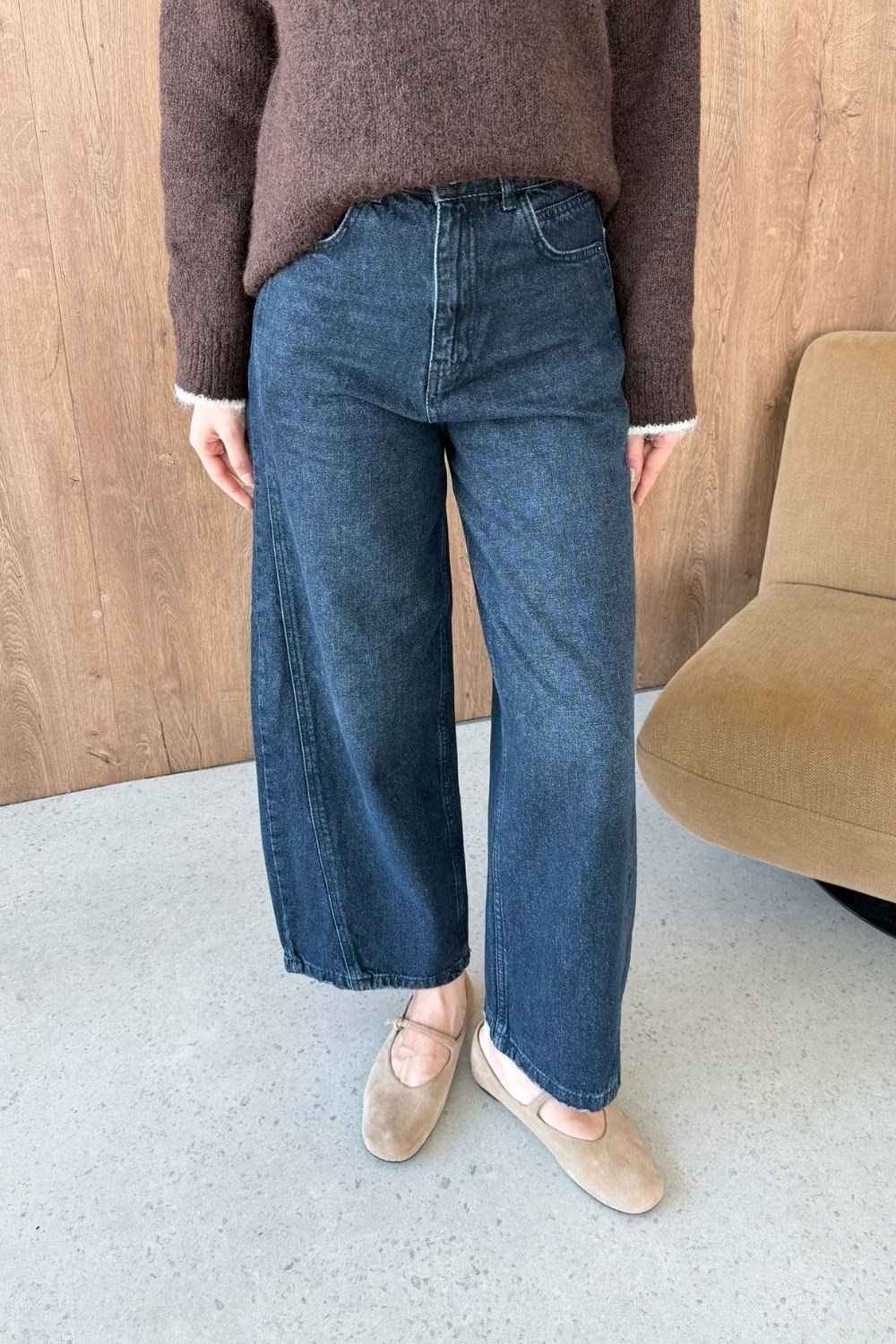 Çift Dikişli Kot Pantolon Lacivert 545 