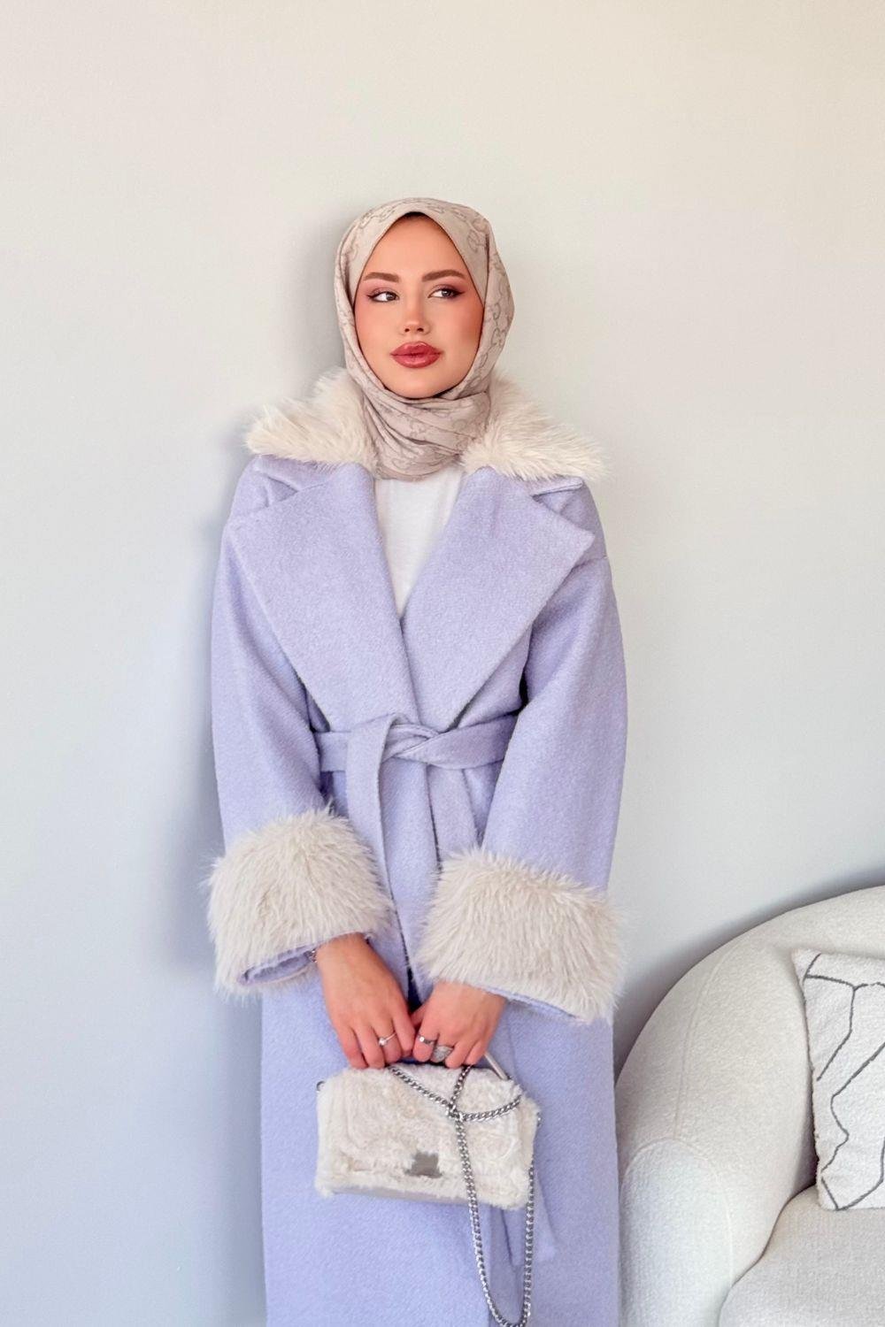 Şeker Kaşe Kaban Lila 5492 