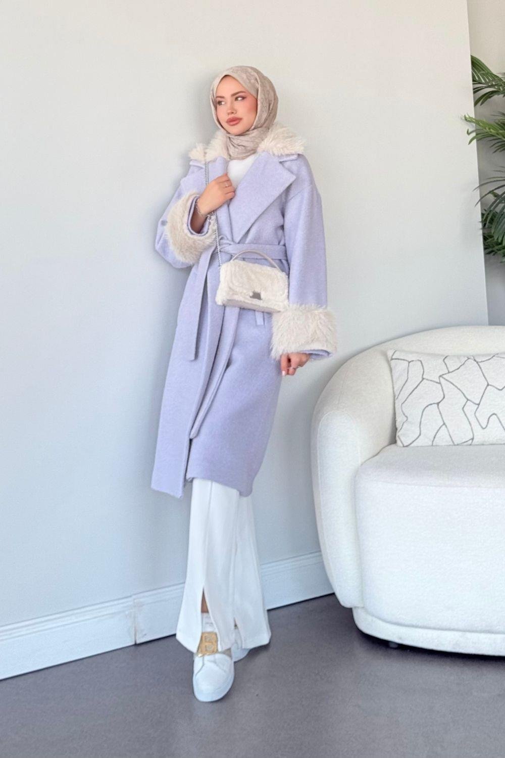 Şeker Kaşe Kaban Lila 5492 