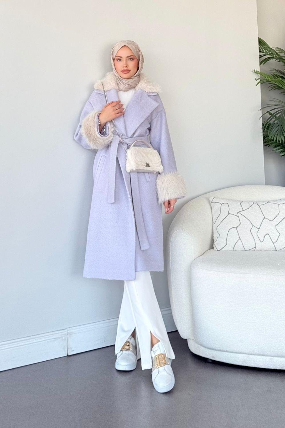 Şeker Kaşe Kaban Lila 5492 