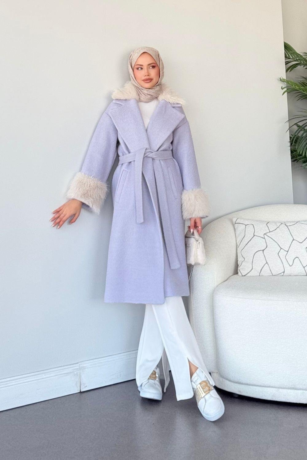 Şeker Kaşe Kaban Lila 5492 