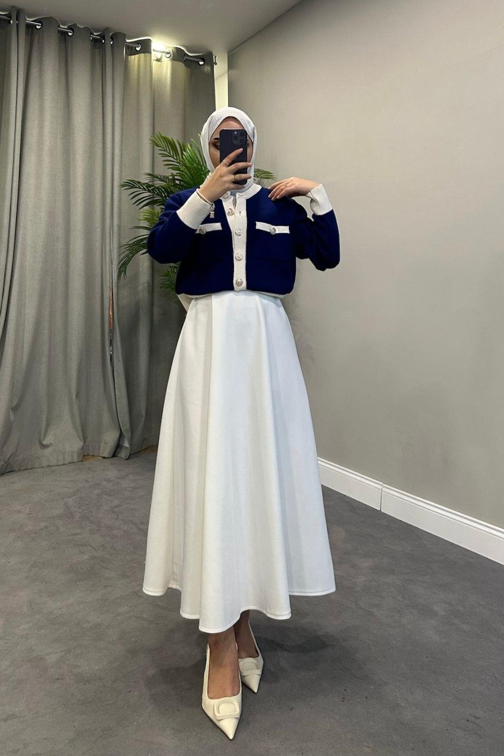 Sedef Triko Hırka Lacivert 5590 