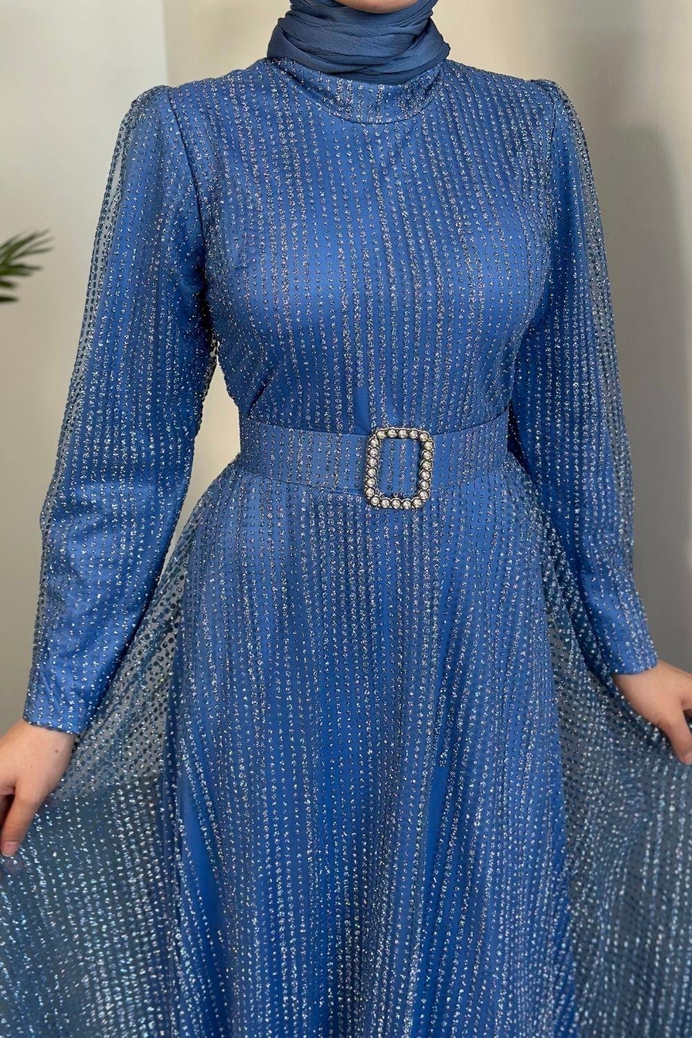 Beren Simli Pıtpıt Abiye Mavi 5646 