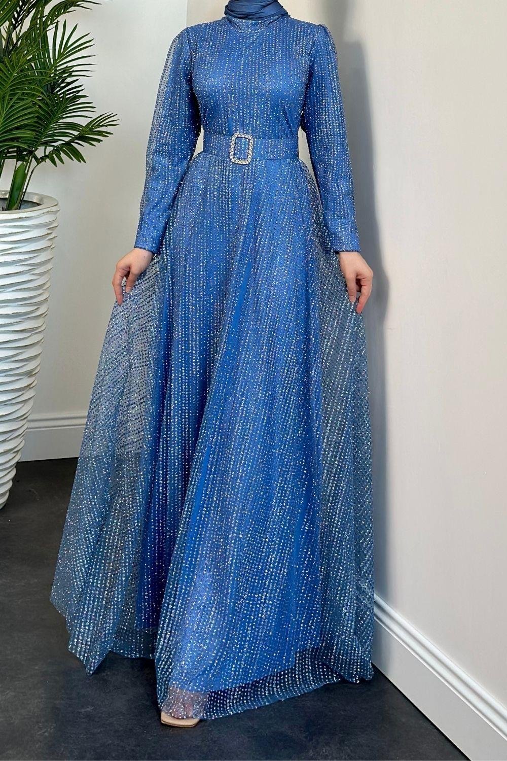 Beren Simli Pıtpıt Abiye Mavi 5646 