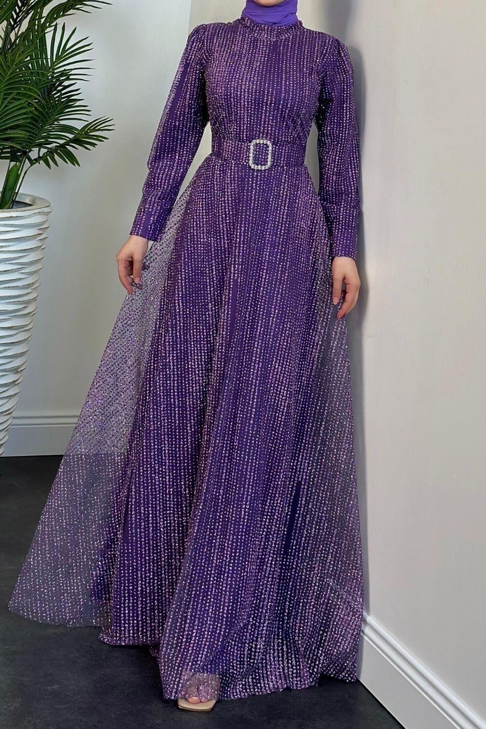 Beren Simli Pıtpıt Abiye Mor 5646 