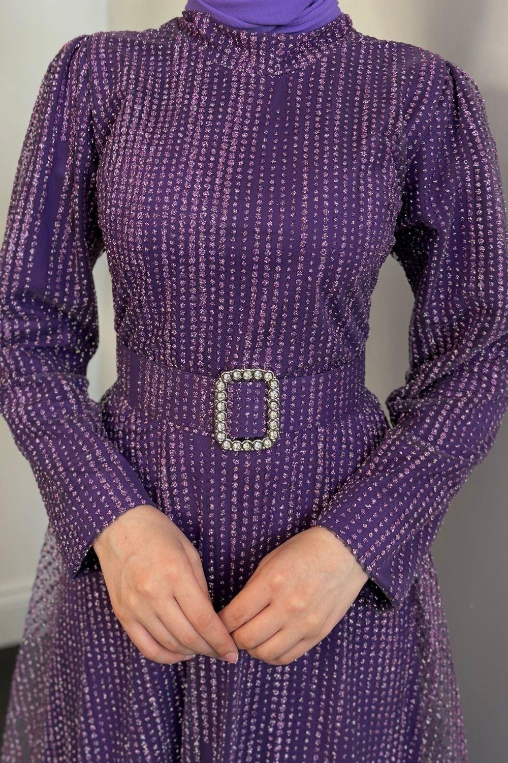 Beren Simli Pıtpıt Abiye Mor 5646 