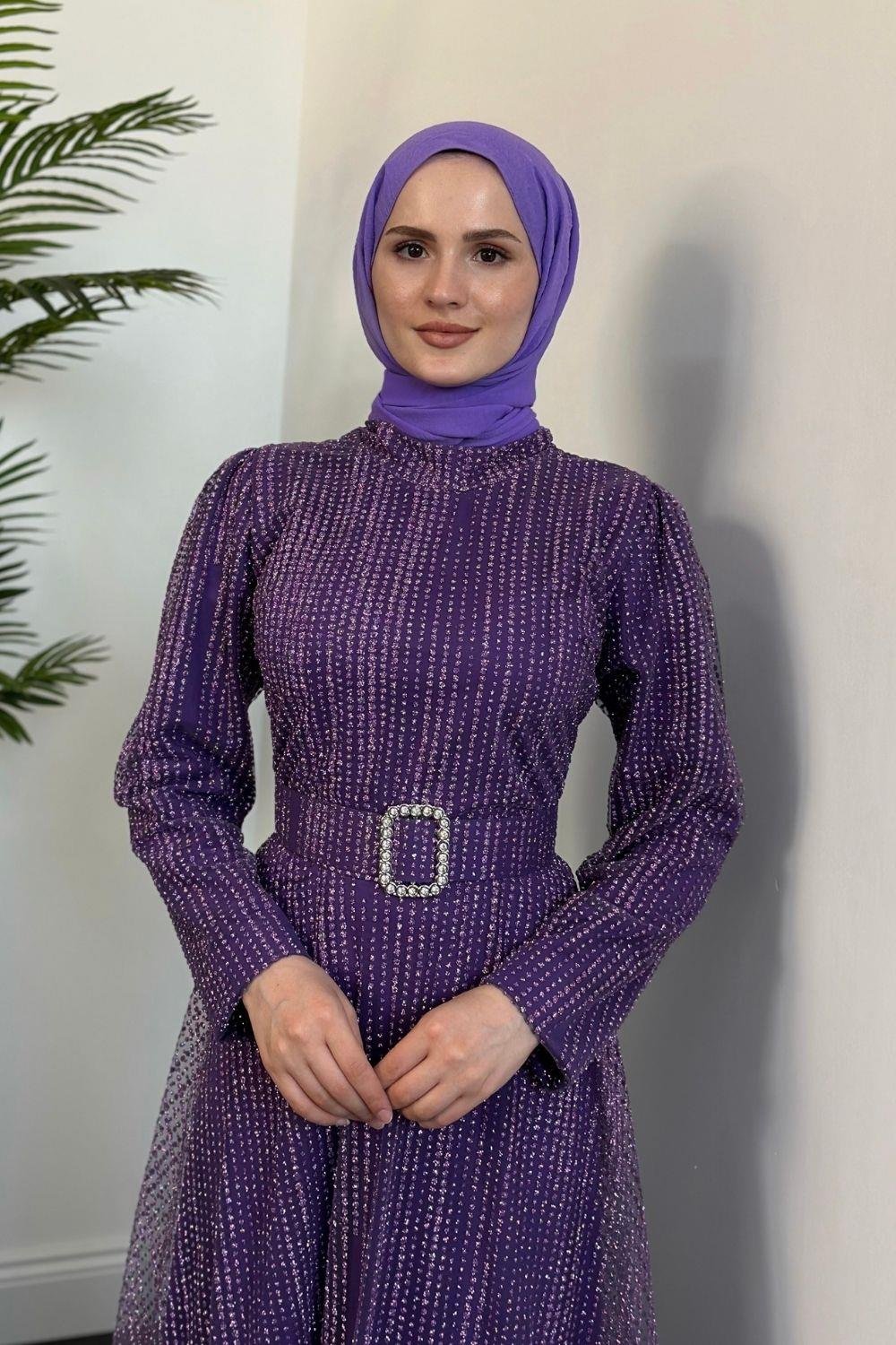 Beren Simli Pıtpıt Abiye Mor 5646 