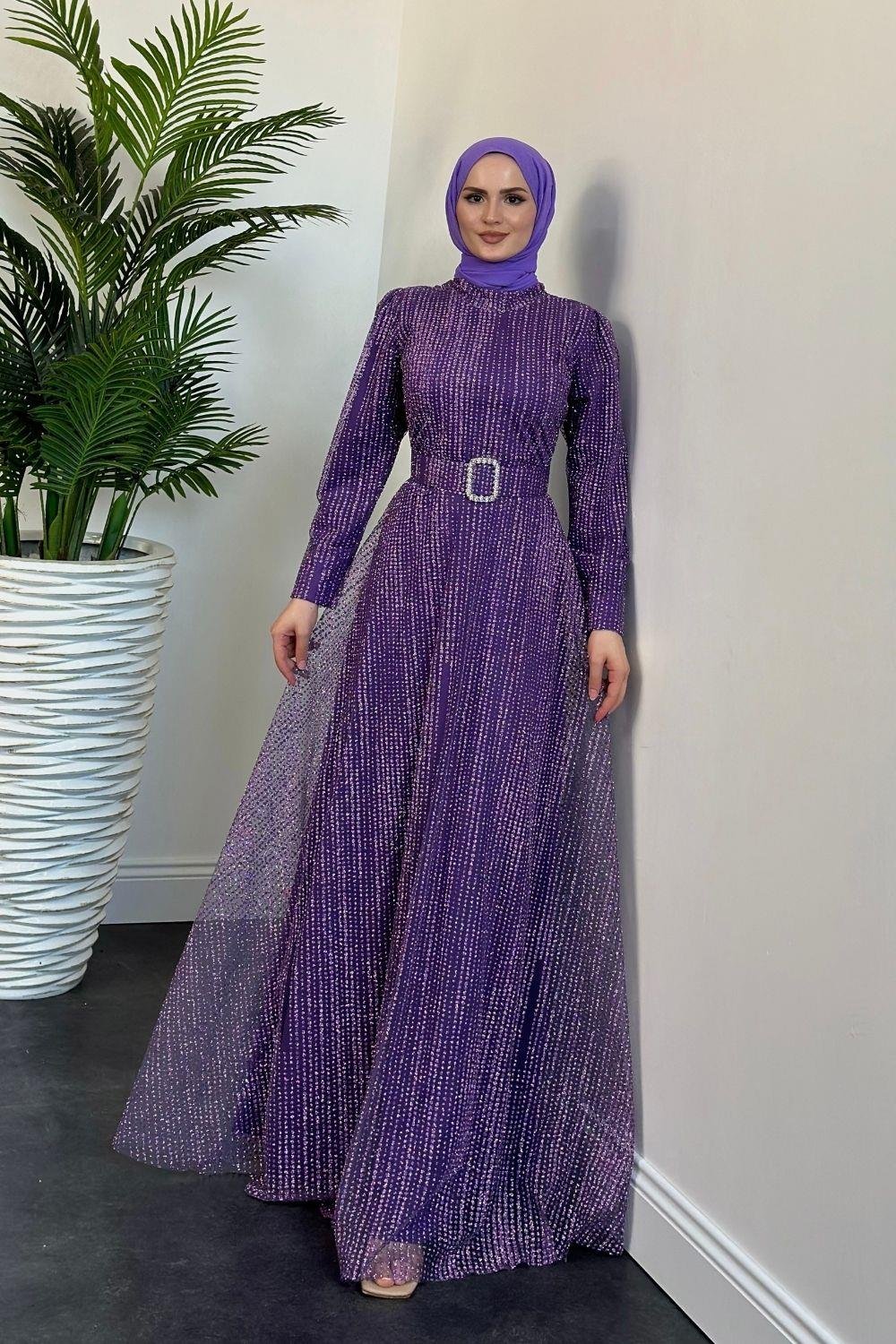 Beren Simli Pıtpıt Abiye Mor 5646 
