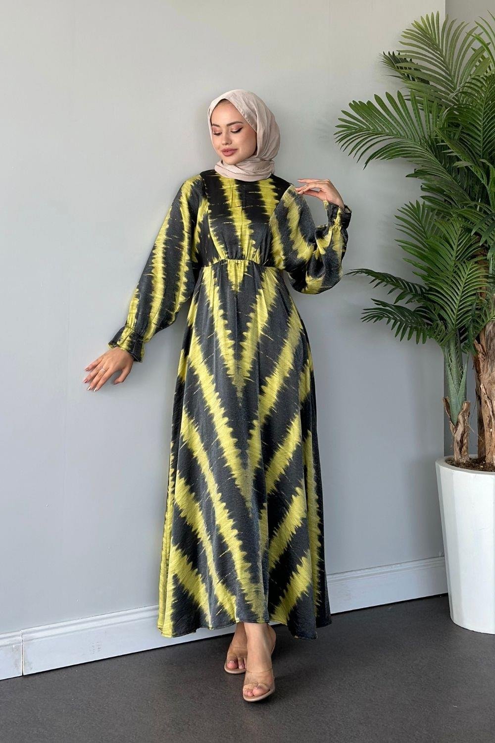 Kamelya Elbise Yağ Yeşili 5671 