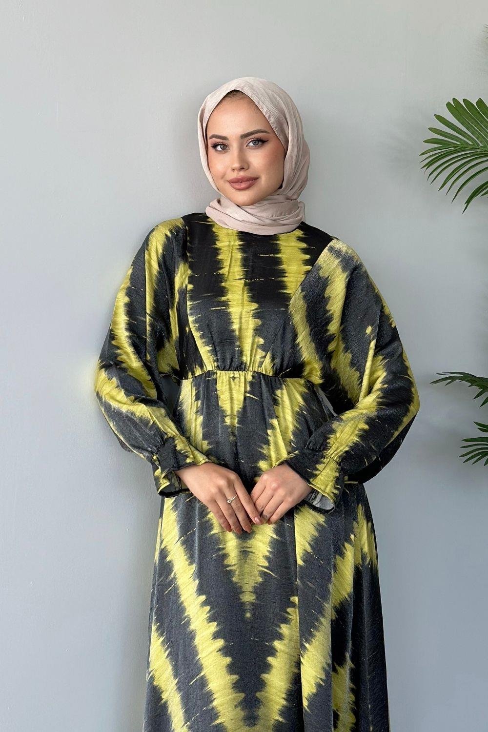 Kamelya Elbise Yağ Yeşili 5671 