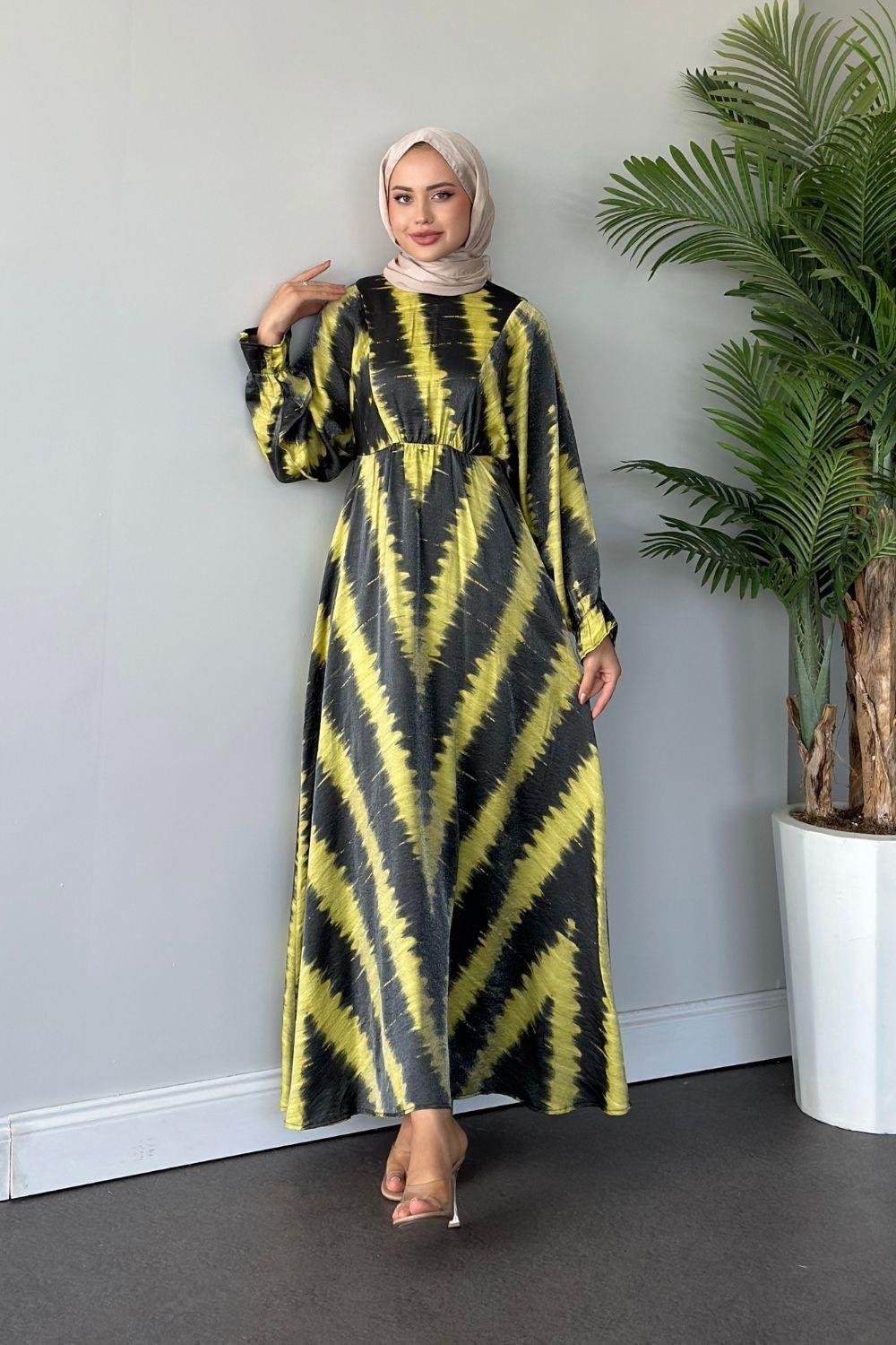 Kamelya Elbise Yağ Yeşili 5671 