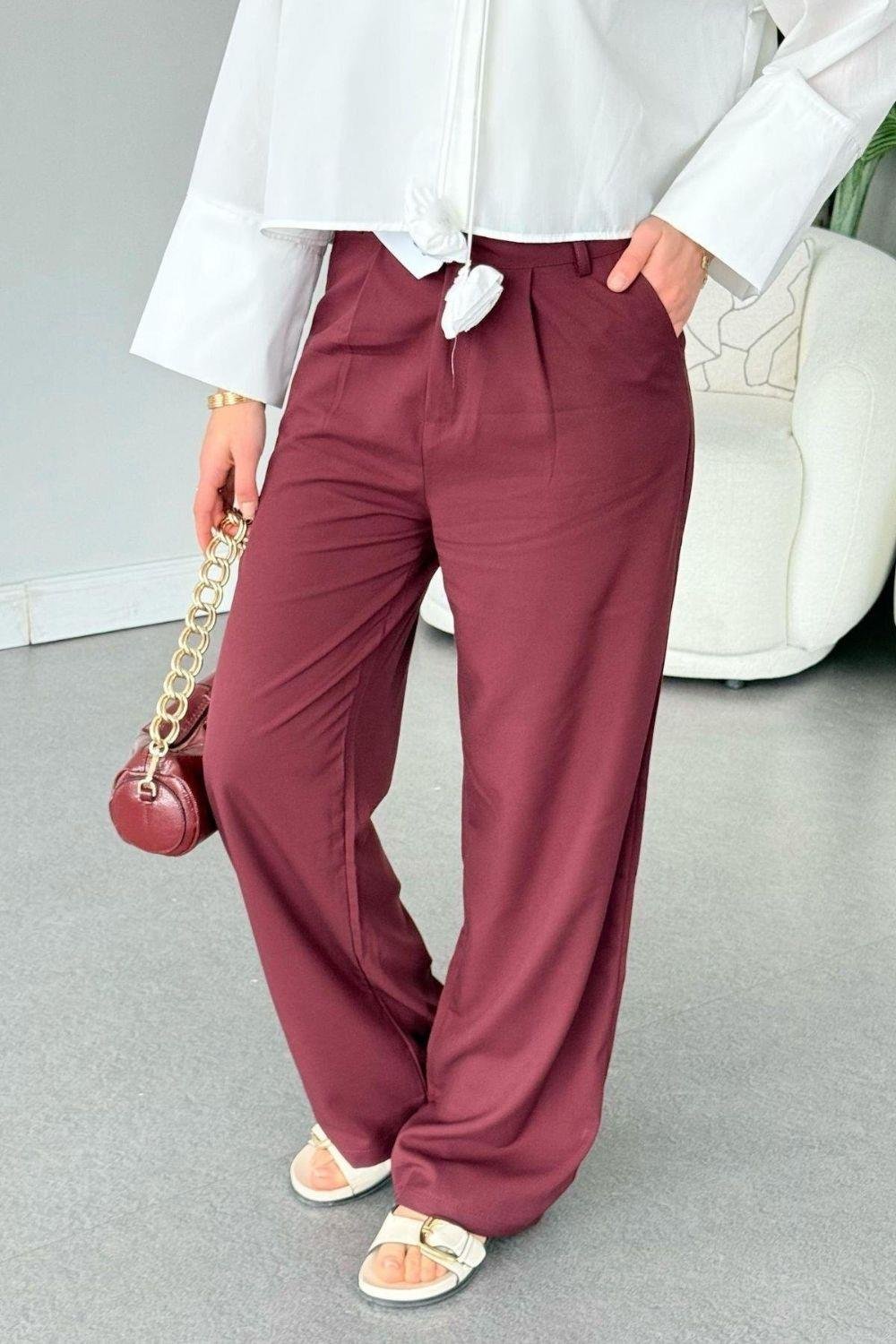 Zar Palazzo Pantolon Bordo 5879 