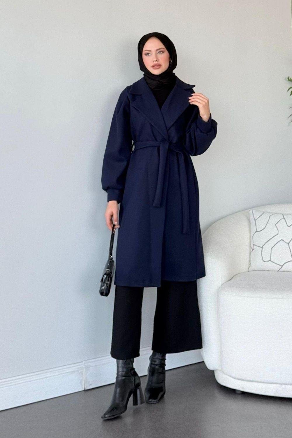 Mihver Kaşe Kaban Lacivert 5946 