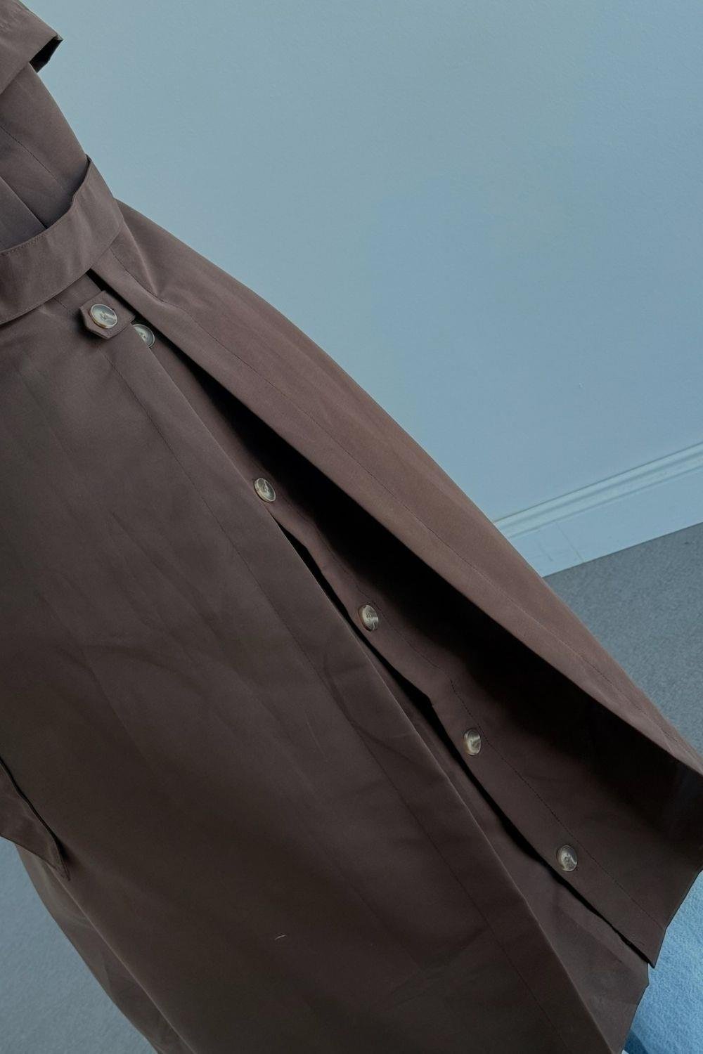 Asır Arka Pile Detaylı Trençkot Kahverengi 5979 