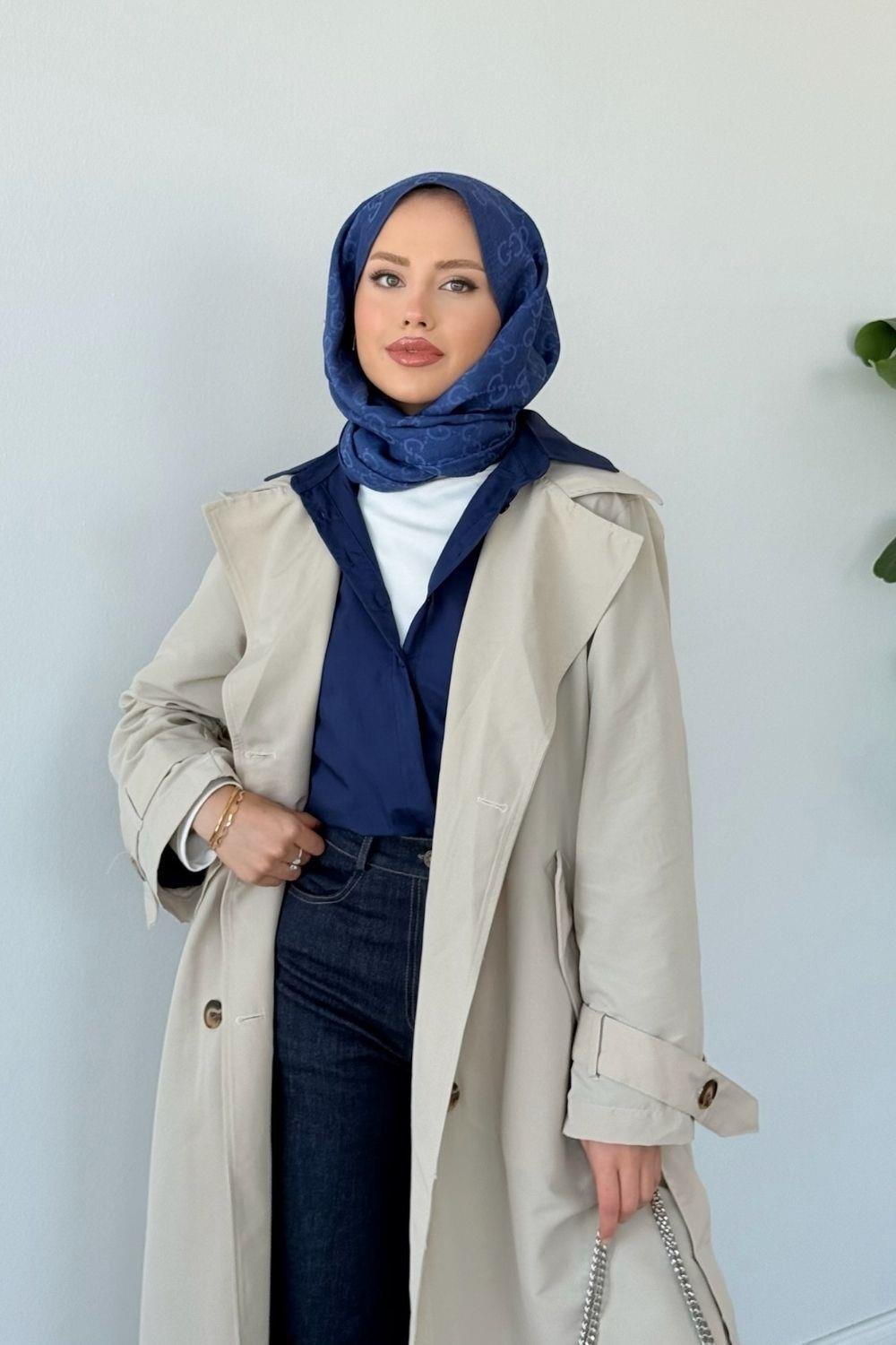 Asır Arka Pile Detaylı Trençkot Taş 5979 