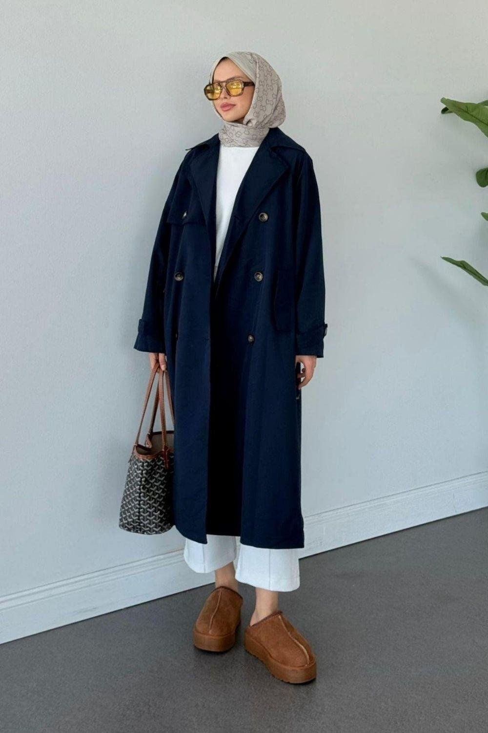 Rüzgarlık Trençkot Lacivert 5985 