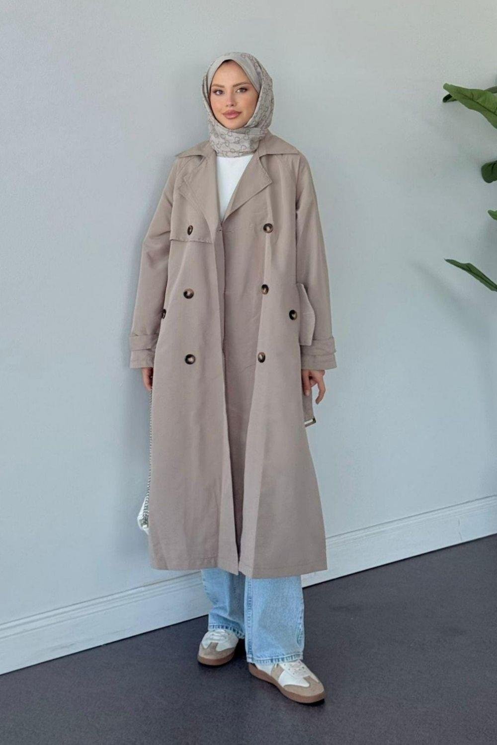 Rüzgarlık Trençkot Vizon 5985 