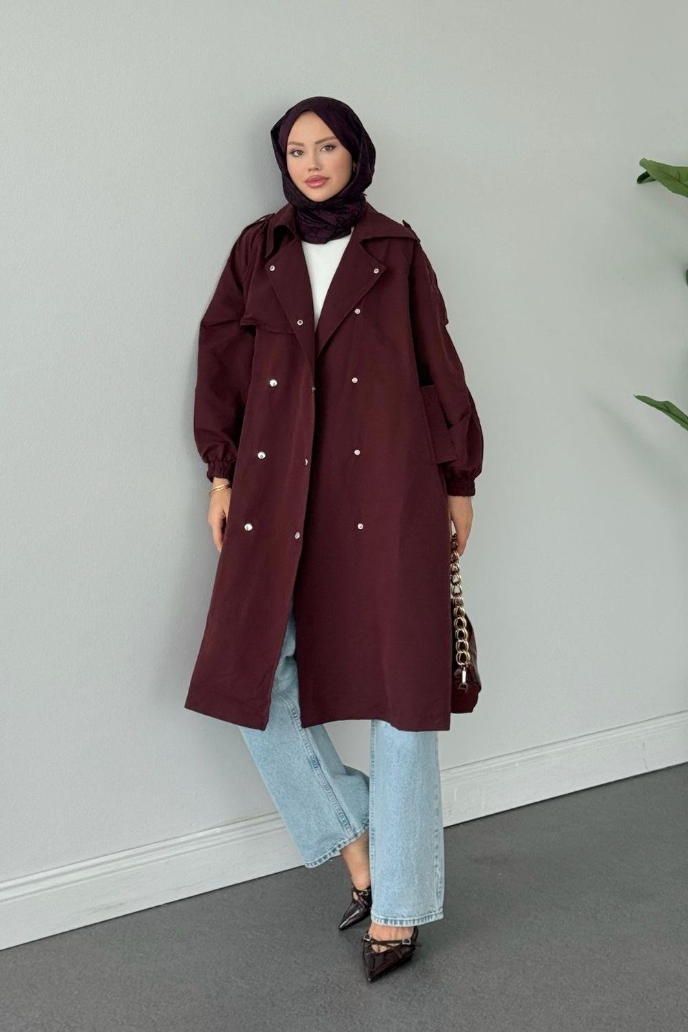 Maya Trençkot Mürdüm 5986 