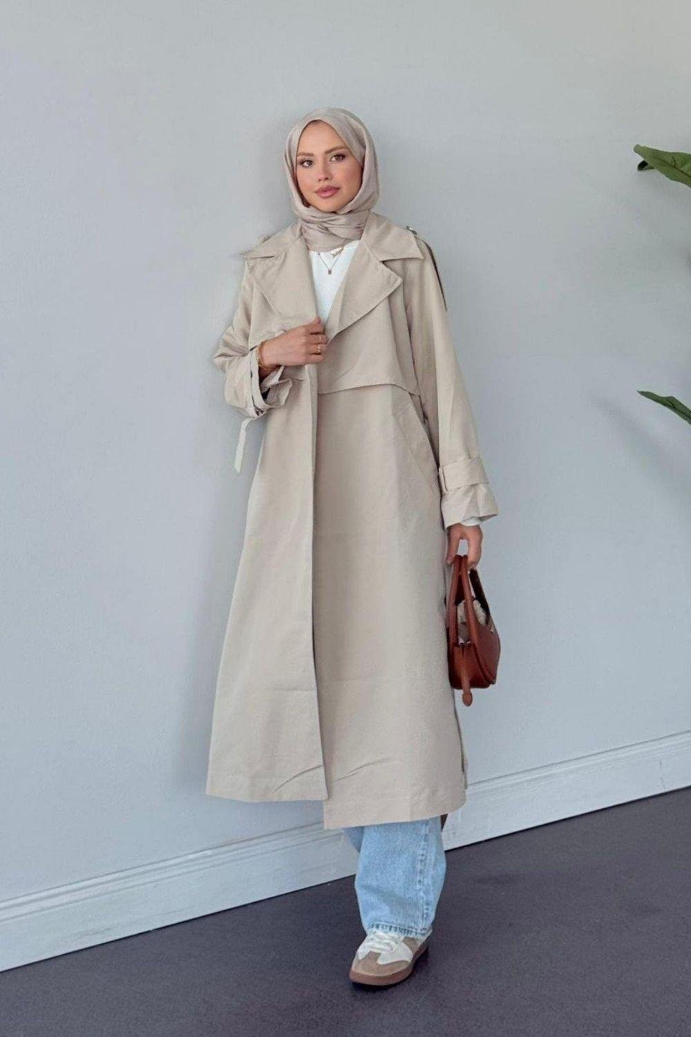 İkra Rüzgarlı Trençkot Bej 5997 