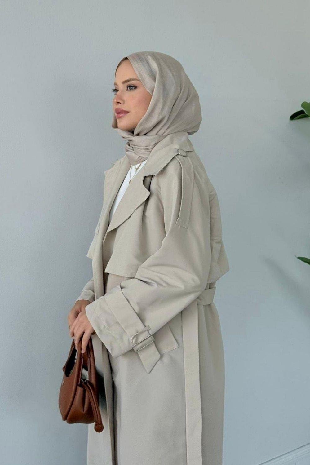 İkra Rüzgarlı Trençkot Bej 5997 