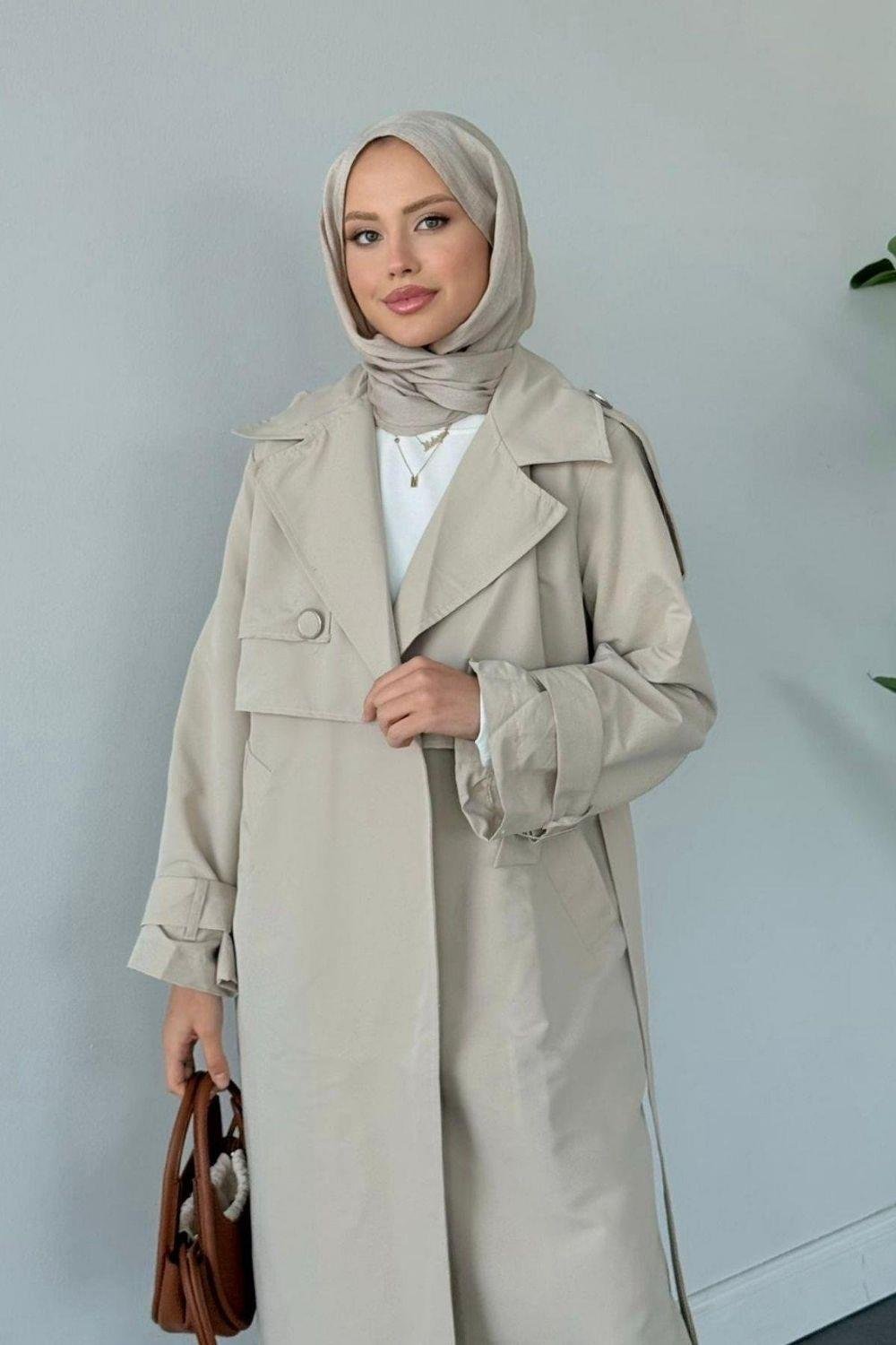 İkra Rüzgarlı Trençkot Bej 5997 